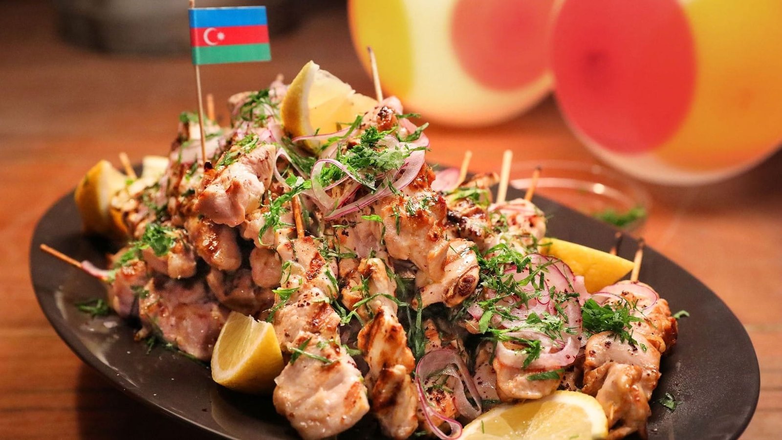 Shashlik - traditional Azerbaijan dish Azerbaijan cuisine meal - shashlyk