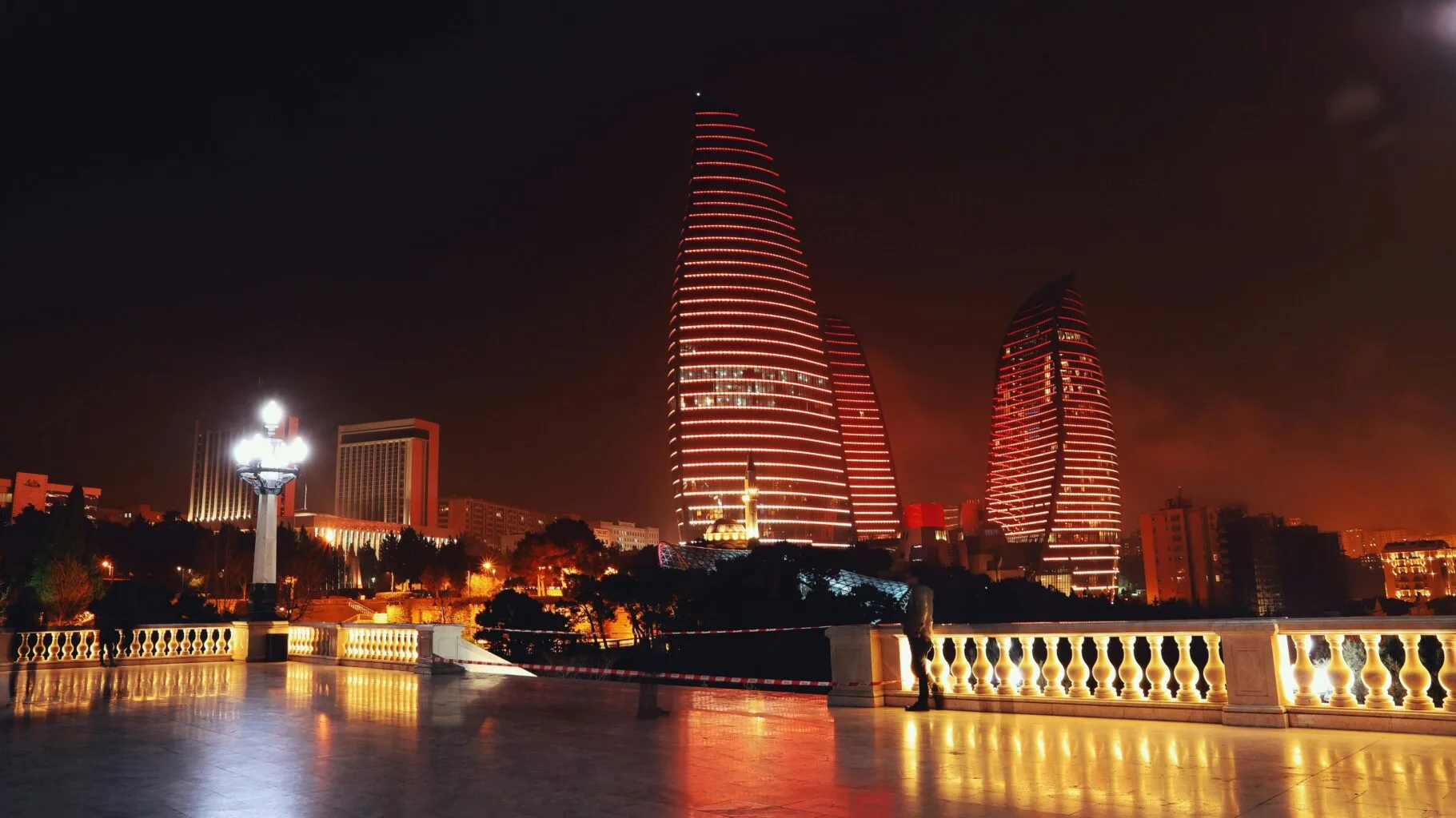 Baku - capital of Azerbaijan Evening view of Baku