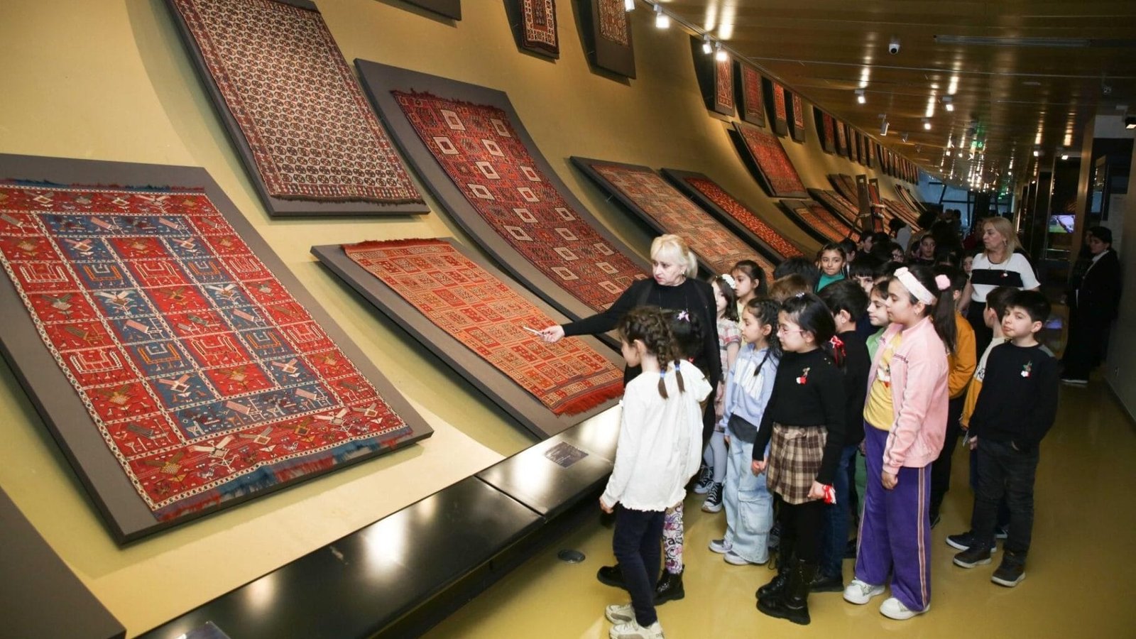 Children at the Azerbaijan Carpet Museum