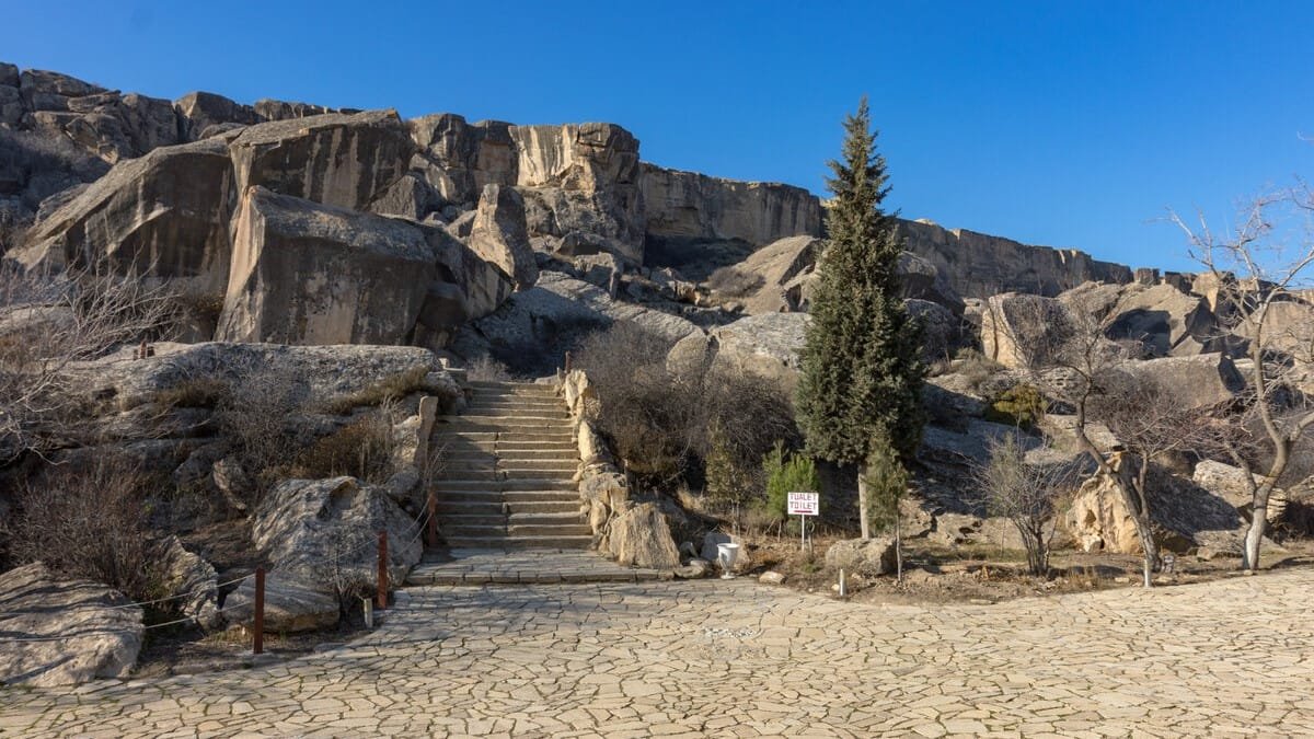 Archaeological site Gobustan National Park Gobustan Park Azerbaijan