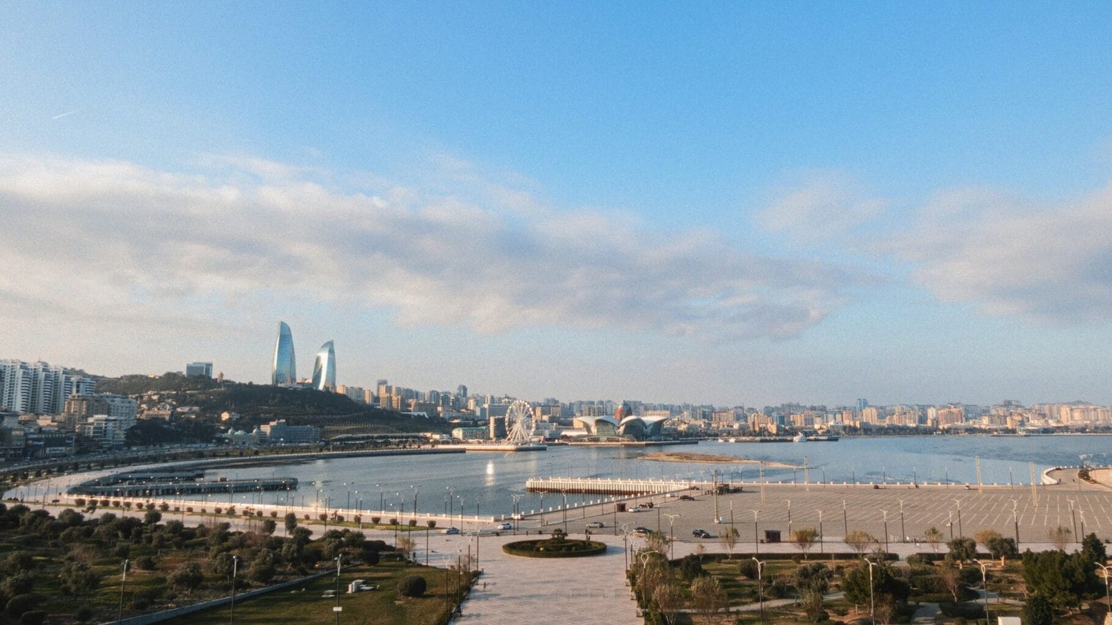 Baku city skyline showcasing modern architecture